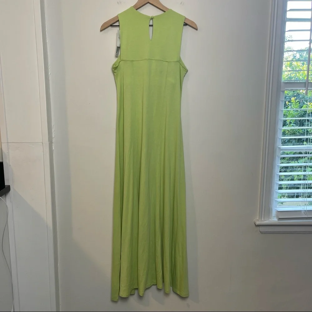 NEW SOFT SURROUNDINGS- Duvall Sleeveless Midi Dress Margarita Green - Picture 6 of 10